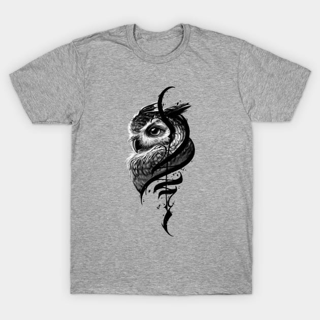 Owl bird lettering T-Shirt by DianaKeehl